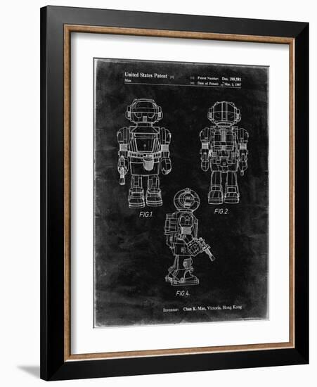 PP1101-Black Grunge Toby Talking Toy Robot Patent Poster-Cole Borders-Framed Giclee Print