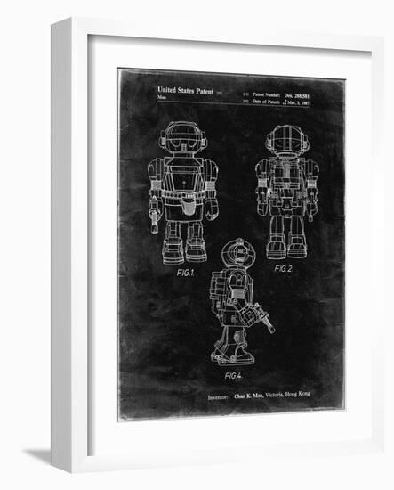 PP1101-Black Grunge Toby Talking Toy Robot Patent Poster-Cole Borders-Framed Giclee Print