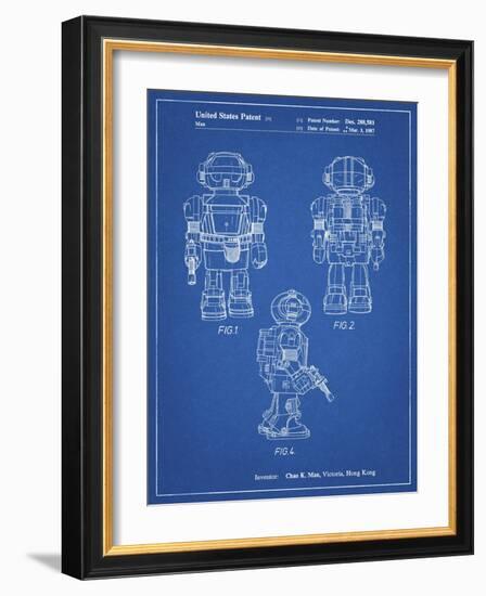 PP1101-Blueprint Toby Talking Toy Robot Patent Poster-Cole Borders-Framed Giclee Print