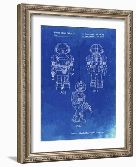 PP1101-Faded Blueprint Toby Talking Toy Robot Patent Poster-Cole Borders-Framed Giclee Print