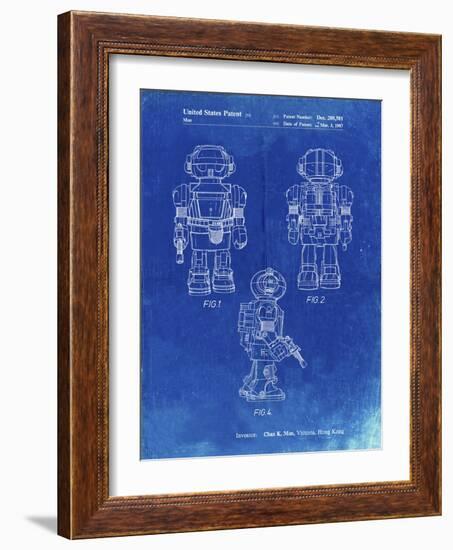 PP1101-Faded Blueprint Toby Talking Toy Robot Patent Poster-Cole Borders-Framed Giclee Print