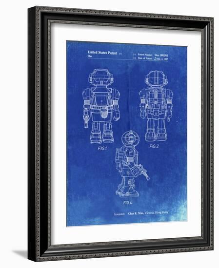 PP1101-Faded Blueprint Toby Talking Toy Robot Patent Poster-Cole Borders-Framed Giclee Print