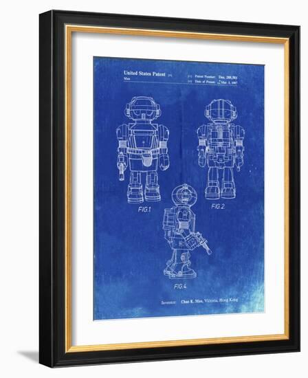 PP1101-Faded Blueprint Toby Talking Toy Robot Patent Poster-Cole Borders-Framed Giclee Print