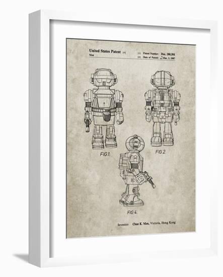 PP1101-Sandstone Toby Talking Toy Robot Patent Poster-Cole Borders-Framed Giclee Print