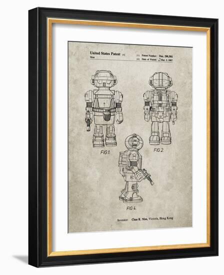 PP1101-Sandstone Toby Talking Toy Robot Patent Poster-Cole Borders-Framed Giclee Print