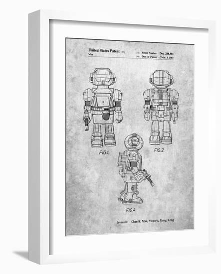 PP1101-Slate Toby Talking Toy Robot Patent Poster-Cole Borders-Framed Giclee Print