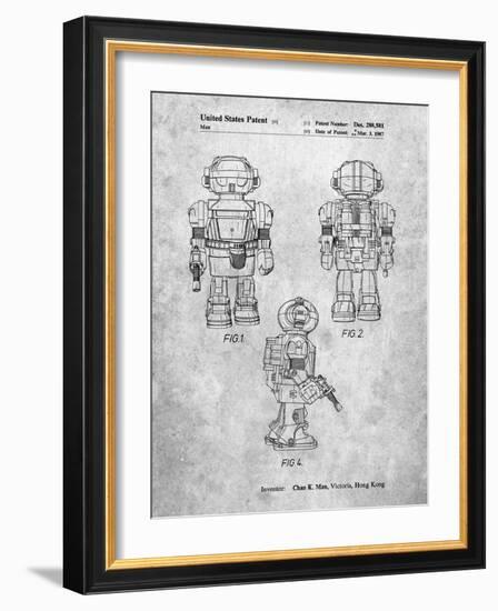 PP1101-Slate Toby Talking Toy Robot Patent Poster-Cole Borders-Framed Giclee Print