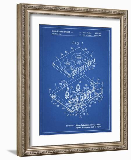 PP1104-Blueprint Toshiba Cassette Tape Recorder Patent Poster-Cole Borders-Framed Giclee Print