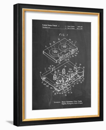 PP1104-Chalkboard Toshiba Cassette Tape Recorder Patent Poster-Cole Borders-Framed Giclee Print