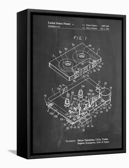 PP1104-Chalkboard Toshiba Cassette Tape Recorder Patent Poster-Cole Borders-Framed Premier Image Canvas