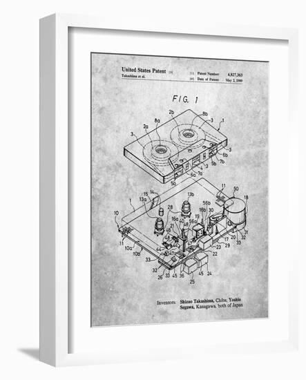 PP1104-Slate Toshiba Cassette Tape Recorder Patent Poster-Cole Borders-Framed Giclee Print