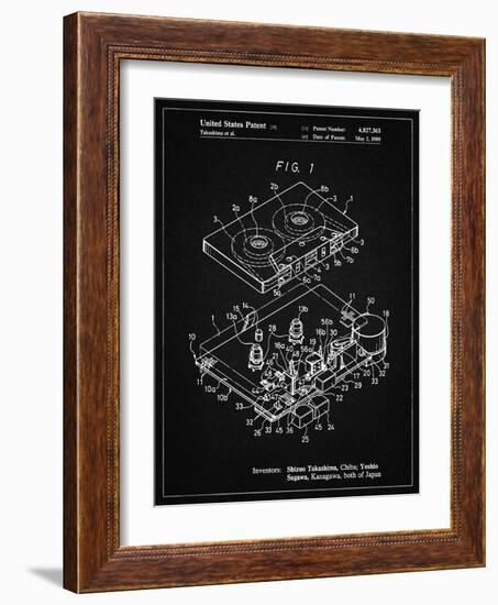 PP1104-Vintage Black Toshiba Cassette Tape Recorder Patent Poster-Cole Borders-Framed Giclee Print