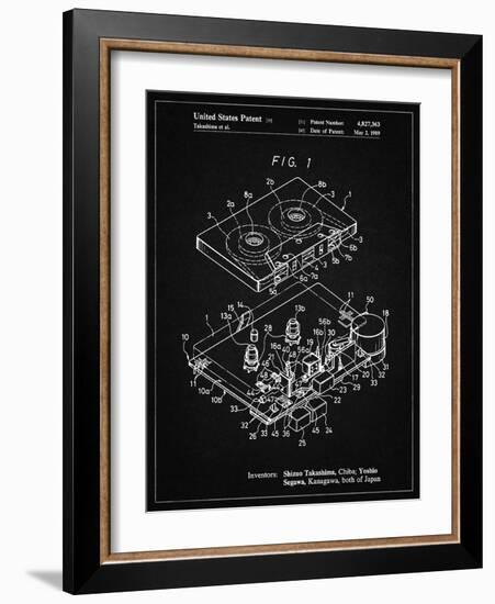 PP1104-Vintage Black Toshiba Cassette Tape Recorder Patent Poster-Cole Borders-Framed Giclee Print