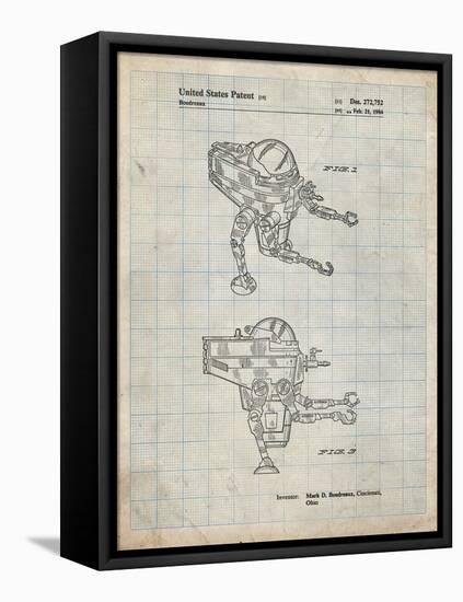 PP1107-Antique Grid Parchment Mattel Space Walking Toy Patent Poster-Cole Borders-Framed Premier Image Canvas