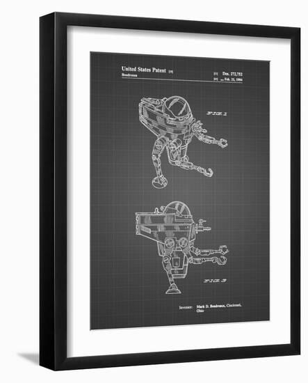 PP1107-Black Grid Mattel Space Walking Toy Patent Poster-Cole Borders-Framed Giclee Print