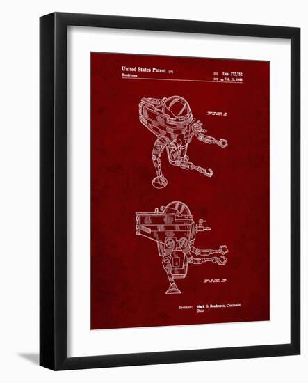 PP1107-Burgundy Mattel Space Walking Toy Patent Poster-Cole Borders-Framed Giclee Print