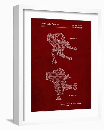 PP1107-Burgundy Mattel Space Walking Toy Patent Poster-Cole Borders-Framed Giclee Print