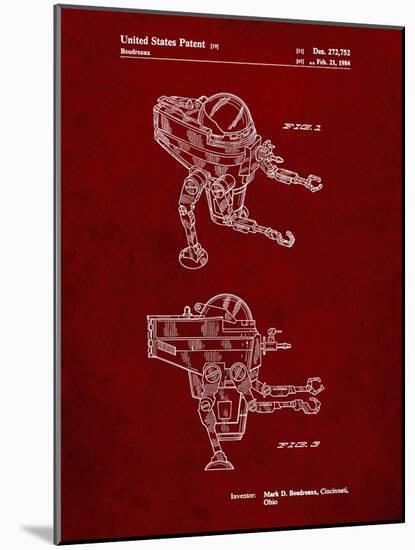 PP1107-Burgundy Mattel Space Walking Toy Patent Poster-Cole Borders-Mounted Giclee Print