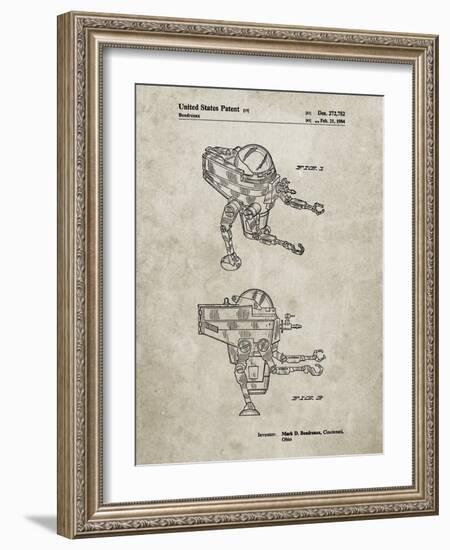 PP1107-Sandstone Mattel Space Walking Toy Patent Poster-Cole Borders-Framed Giclee Print