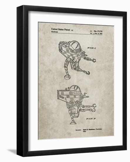 PP1107-Sandstone Mattel Space Walking Toy Patent Poster-Cole Borders-Framed Giclee Print