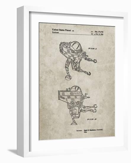 PP1107-Sandstone Mattel Space Walking Toy Patent Poster-Cole Borders-Framed Giclee Print