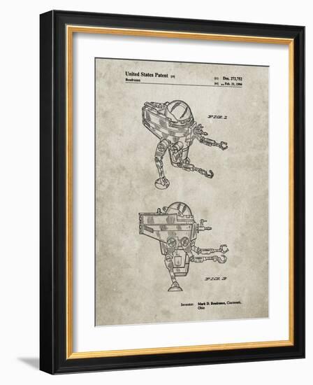 PP1107-Sandstone Mattel Space Walking Toy Patent Poster-Cole Borders-Framed Giclee Print