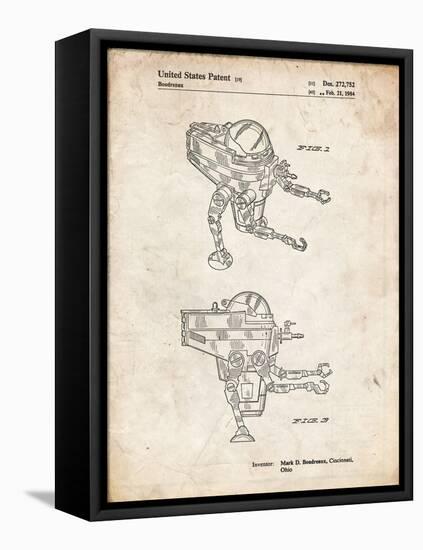 PP1107-Vintage Parchment Mattel Space Walking Toy Patent Poster-Cole Borders-Framed Premier Image Canvas