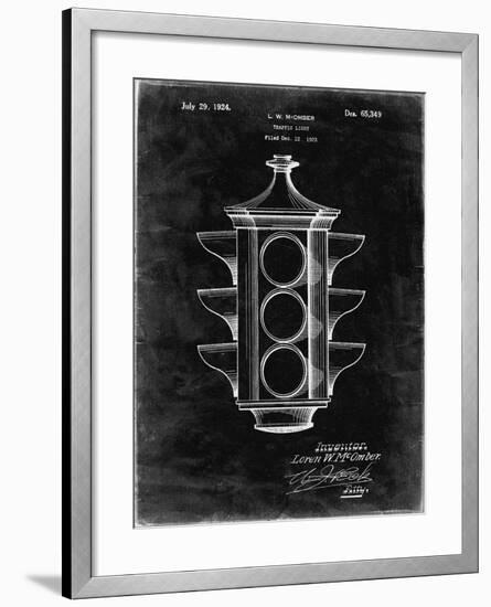 PP1109-Black Grunge Traffic Light 1923 Patent Poster-Cole Borders-Framed Giclee Print