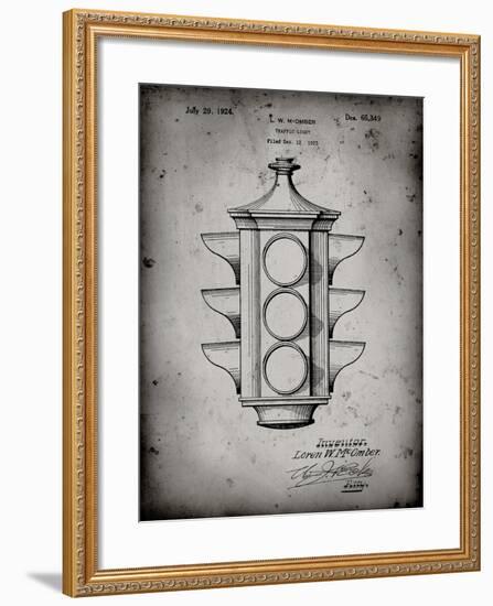 PP1109-Faded Grey Traffic Light 1923 Patent Poster-Cole Borders-Framed Giclee Print