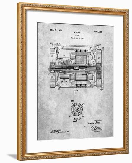 PP1110-Slate Train Transmission Patent Poster-Cole Borders-Framed Giclee Print