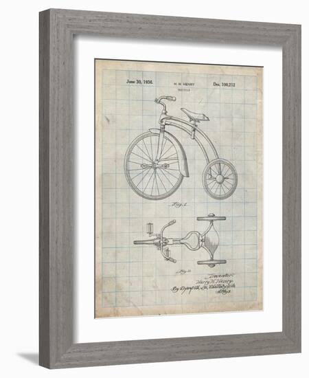 PP1114-Antique Grid Parchment Tricycle Patent Poster-Cole Borders-Framed Giclee Print