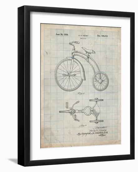 PP1114-Antique Grid Parchment Tricycle Patent Poster-Cole Borders-Framed Giclee Print