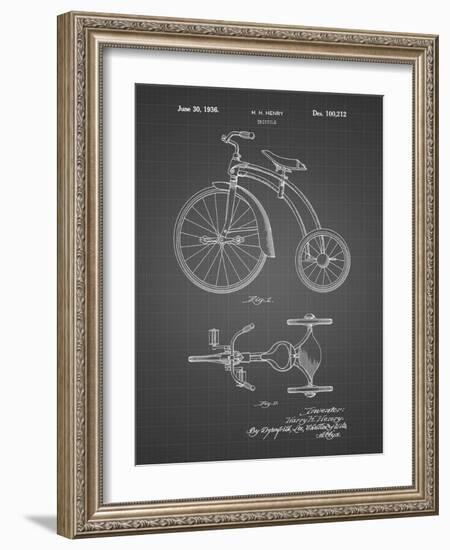 PP1114-Black Grid Tricycle Patent Poster-Cole Borders-Framed Giclee Print