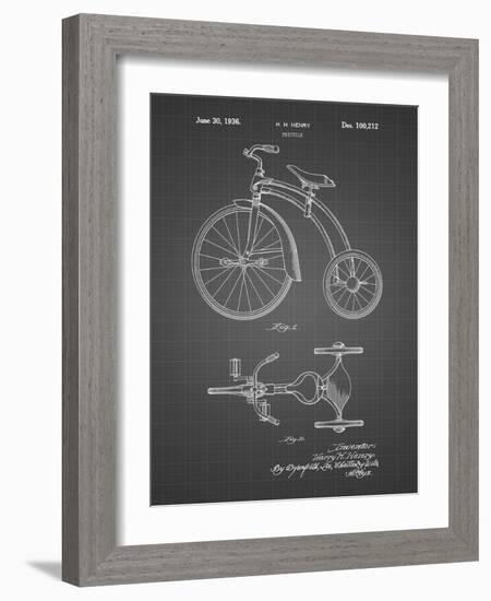 PP1114-Black Grid Tricycle Patent Poster-Cole Borders-Framed Giclee Print