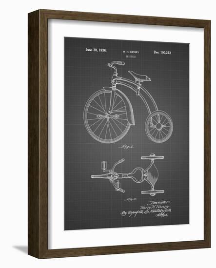 PP1114-Black Grid Tricycle Patent Poster-Cole Borders-Framed Giclee Print
