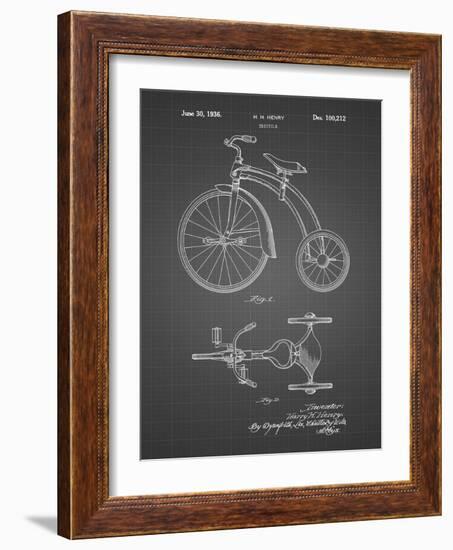 PP1114-Black Grid Tricycle Patent Poster-Cole Borders-Framed Giclee Print