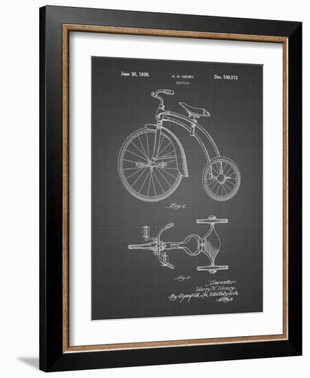 PP1114-Black Grid Tricycle Patent Poster-Cole Borders-Framed Giclee Print