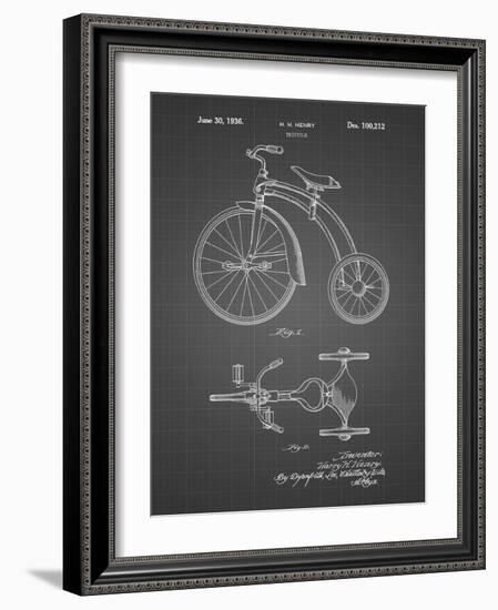 PP1114-Black Grid Tricycle Patent Poster-Cole Borders-Framed Giclee Print