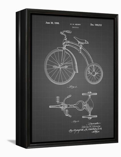 PP1114-Black Grid Tricycle Patent Poster-Cole Borders-Framed Premier Image Canvas