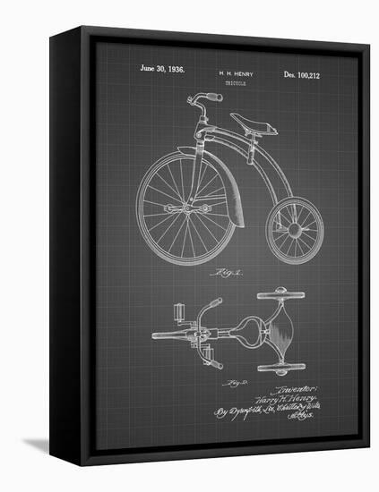 PP1114-Black Grid Tricycle Patent Poster-Cole Borders-Framed Premier Image Canvas