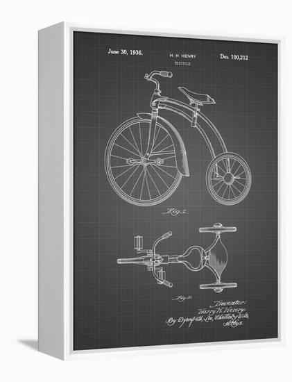 PP1114-Black Grid Tricycle Patent Poster-Cole Borders-Framed Premier Image Canvas