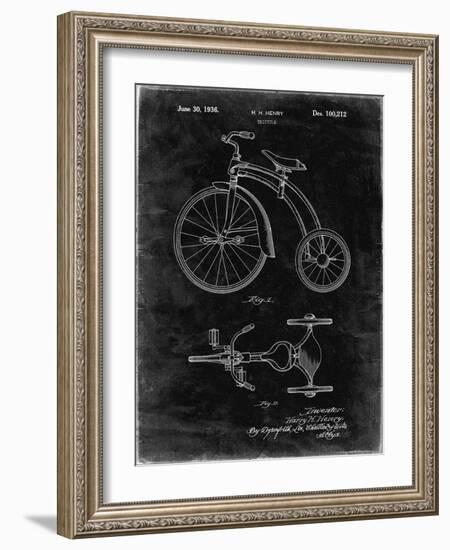 PP1114-Black Grunge Tricycle Patent Poster-Cole Borders-Framed Giclee Print