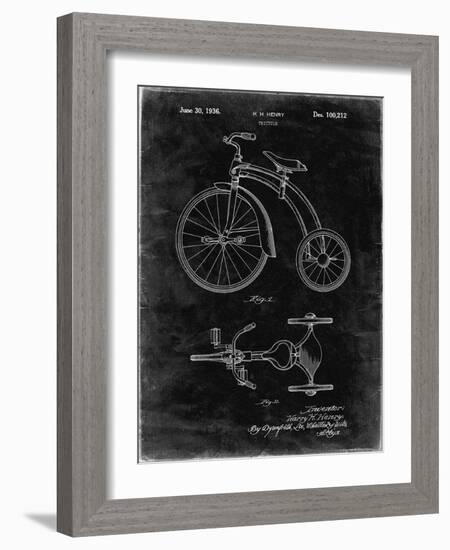 PP1114-Black Grunge Tricycle Patent Poster-Cole Borders-Framed Giclee Print