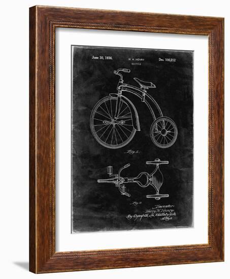 PP1114-Black Grunge Tricycle Patent Poster-Cole Borders-Framed Giclee Print