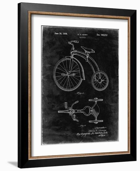 PP1114-Black Grunge Tricycle Patent Poster-Cole Borders-Framed Giclee Print