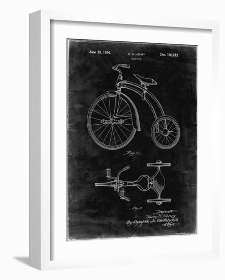 PP1114-Black Grunge Tricycle Patent Poster-Cole Borders-Framed Giclee Print