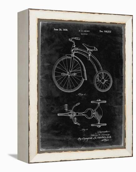 PP1114-Black Grunge Tricycle Patent Poster-Cole Borders-Framed Premier Image Canvas