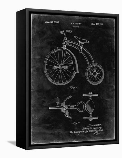 PP1114-Black Grunge Tricycle Patent Poster-Cole Borders-Framed Premier Image Canvas