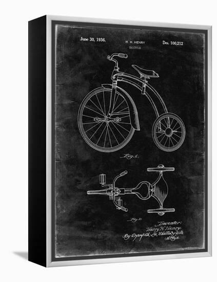 PP1114-Black Grunge Tricycle Patent Poster-Cole Borders-Framed Premier Image Canvas