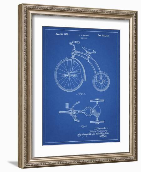 PP1114-Blueprint Tricycle Patent Poster-Cole Borders-Framed Giclee Print